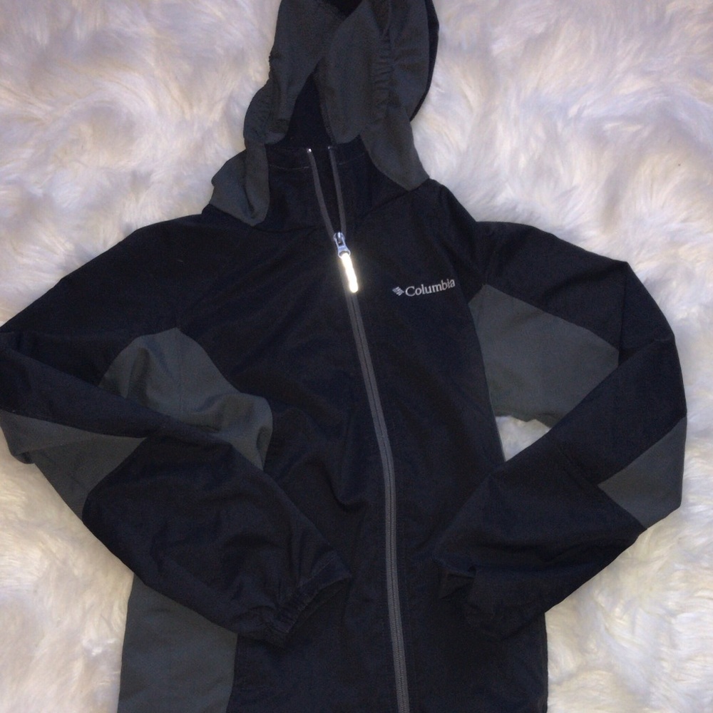 Columbia windbreaker / raincoat, black, youth XL
